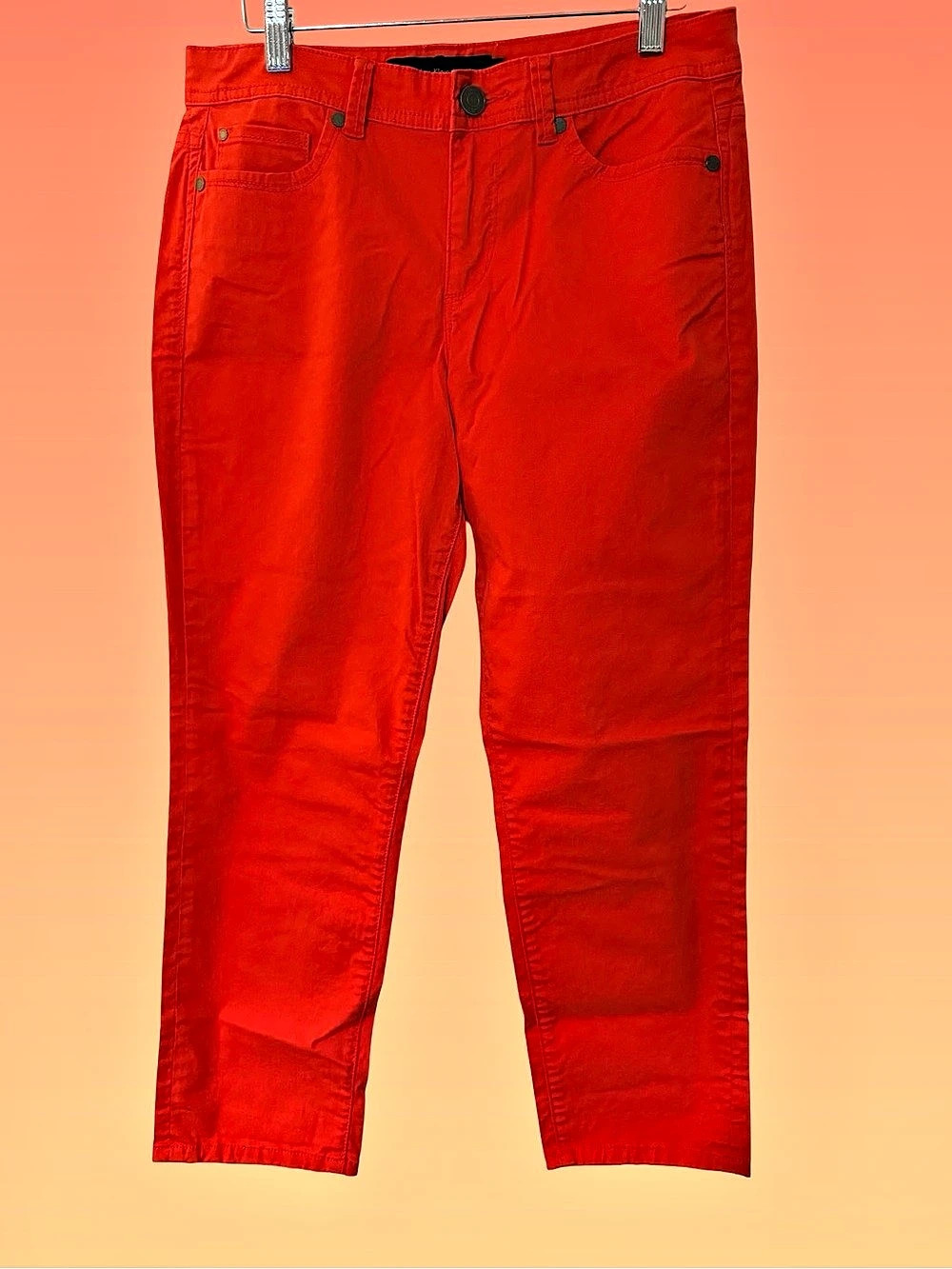 Calvin Klein Jeans Skinny Crop Red Waist 10